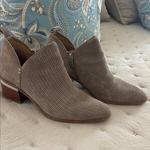 Franco Sarto Woven Suede Ankle Booties in Taupe - Women